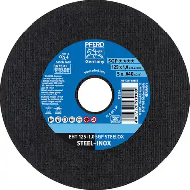 PFERD 69855 - 5" x .040" Cut-Off Wheel 7/8" AH A S SGP-INOX 60 Grit Type 1 (25pk)
