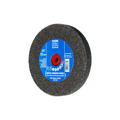 PFERD 61739 6" x 3/4" Vitrified Bench Wheel 1" A.H., Aluminum Oxide, 36 Grit