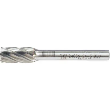 PFERD 24065 Carbide Bur, Cylind. Plain End, ALU/NF Cut 3/8" x 3/4" x 1/4" Shank
