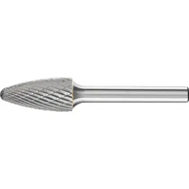 PFERD 24722 Carbide Bur - Tree Shape, DBL Cut 1/2" x 1" x 1/4" Shank - SF-5