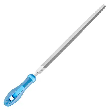 PFERD 11100P 8" Three Square File - DIY Packaged Bastard Cut w/ Handle