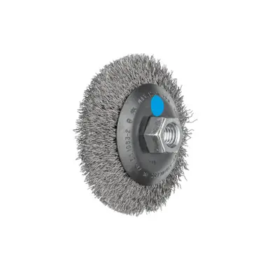 PFERD 82370 4" Crimped Mini Bevel Brush .014 SS Wire, 5/8-11 Thread (5pk)