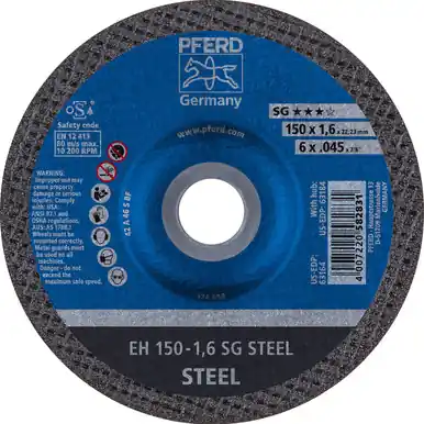 PFERD 63164 6" x .045" Cut-Off Wheel, 7/8" AH A 46 S SG - Type 27 (25pk)