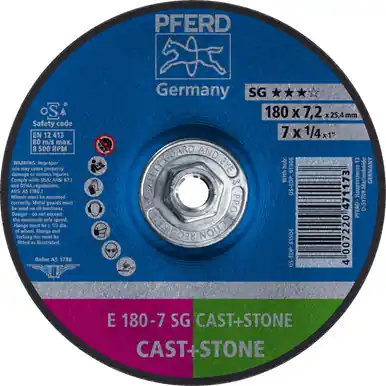 PFERD 61506 7" x 1/4" Grinding Wheel 5/8-11 C24S SG for Masonry Type 27 (10pk)