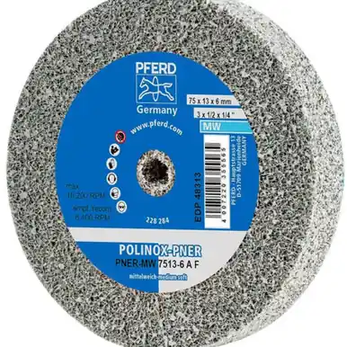 PFERD 48313 3" x 1/2" Unitized Wheel 1/4" A.H., A/O Fine (W) 3AF (5pk)