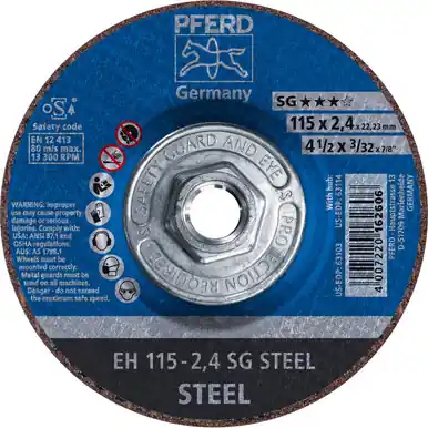 PFERD 63114 - 4-1/2" x 3/32" Cut-Off Wheel 5/8-11 Thd. A 46 S SG - Type 27 (10pk)