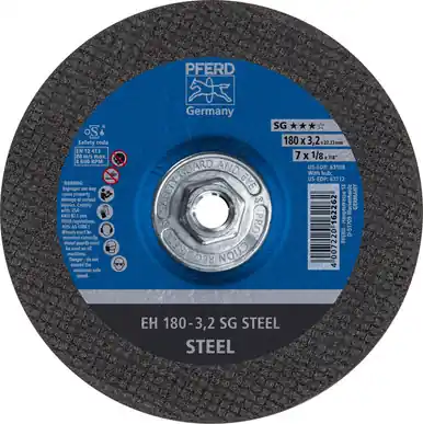 PFERD 63112 7" x 1/8" Cut-Off Wheel, 5/8-11 Thd. A 46 S SG - Type 27 (10pk)