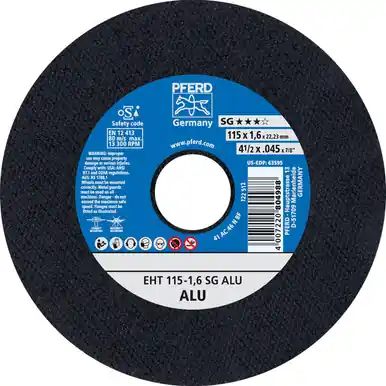PFERD 63595 4-1/2" x .045" Cut-Off Wheel, 7/8" AH 1.6mm, A 46 N SG ALU, Type 1 (25pk)