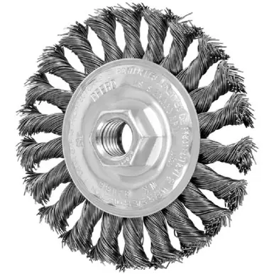 PFERD 82166 4" Full Cable Mini Knot Wheel .020 CS Wire, 5/8-11 Thread (10pk)