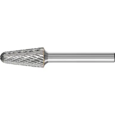 PFERD 22346 TOUGH Carbide Bur, 14° Taper DBL Cut 3R, 1/2" x 1-1/8" x 1/4" Shank