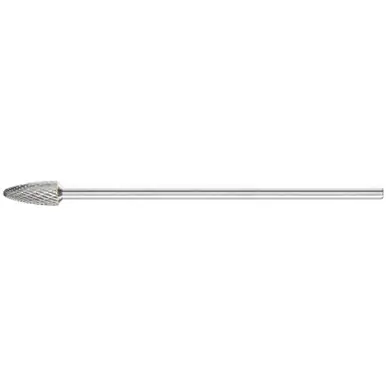PFERD 26062 Carbide Bur, Tree Shape, DBL Cut 1/2" x 1" x 1/4" Ext. Shank, SF-5L6