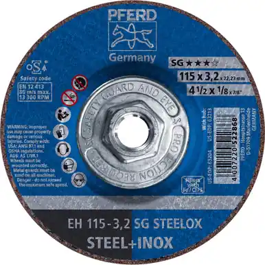 PFERD 63213 - 4-1/2" x 1/8" Cut-Off Wheel 5/8-11 A 46 R SG-INOX Type 27 (10pk)