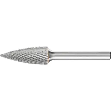 PFERD 24822 Carbide Bur, Tree Shape Pointed, DBL Cut 1/2" x 3/4" x 1/4" Shank