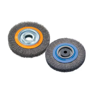 WALTER 13B061 - 6" x 1-1/8" Crimped Carbon Steel Wire Wheel Brush 0.0118", 1-1/4" Arbor
