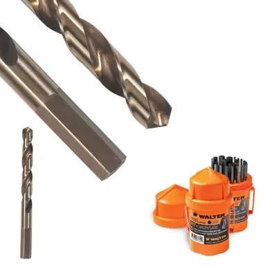 WALTER 01A015 - 15/64" SST 118° Cobalt Jobber Drill Bit, 3-11/16" OAL (10pk)