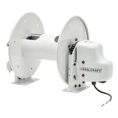 Reelcraft E23012-3 - 12V Motorized 3/8" x 300‘ Aluminum Reel, 3000 psi, Stainless Swivel