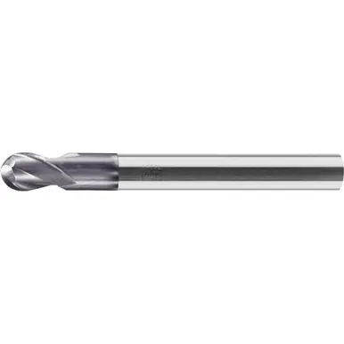 PFERD 23000113 - Ball Nose End Mill, 2 flutes, 10mm Dia, 14mm APMX, 100mm OAL, cylindrical shan