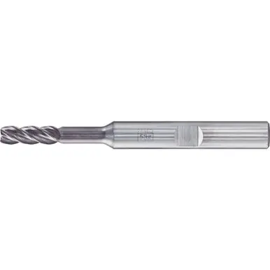 PFERD 23000140 - Chamfered End Mill, 4 flutes 4mm Dia, 11mm APMX, 57mm OAL, Weldon shank, Unive