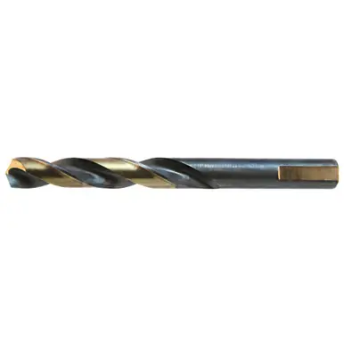 DRILLCO 350N112BK - 3/16" HSS Nitro Mechanic‘s Length Drill Bit, Black/Gold, 135° Split Point, (144pk)