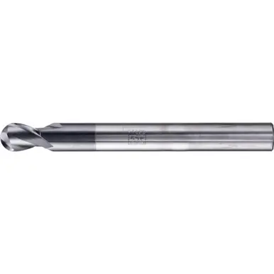 PFERD 23000115 - Ball Nose End Mill, 2 flutes, 16mm Dia, 22mm APMX, 150mm OAL, cylindrical shan