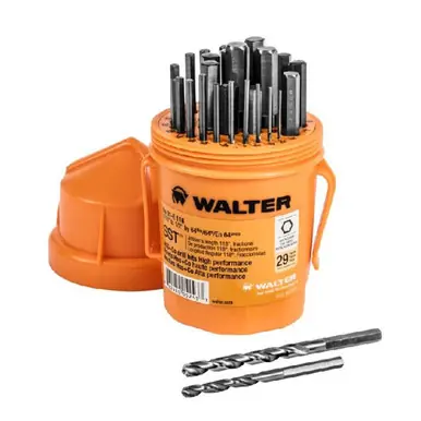 WALTER 01E118 - SST+ 118° 29-Piece Cobalt Drill Bit Set (1/16"-1/2" (by 64ths))