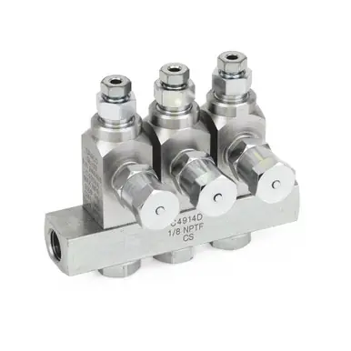 GRACO 24W903 GL-42 Oil Injector, Carbon Steel, 3 Injector Manifold 1/8 BSPP x 6 mm