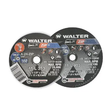 WALTER 11L413 - 4" x 1/16" x 3/8" ZIP Straight Grinder Cut-Off Wheel Type 1 (25pk)