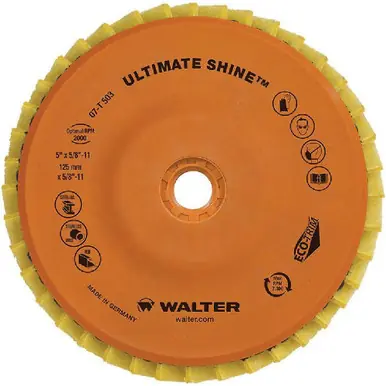 WALTER 07T503 - 5" x 5/8"-11 Polishing Flap Disc Polish (5pk)