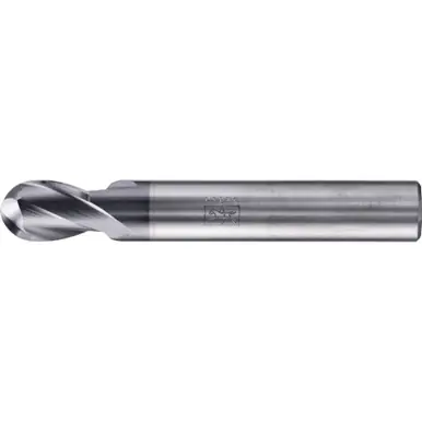 PFERD 23000105 - Ball Nose End Mill, 2 flutes, 10mm Dia, 14mm APMX, 66mm OAL, cylindrical shank