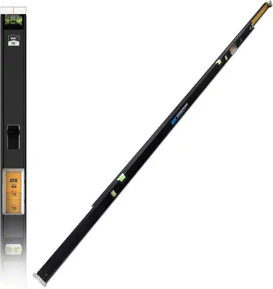 OX Pro 78"-144" Speedframe Measuring Extendable Level with Twin-Rail Extension - Integrated Scale