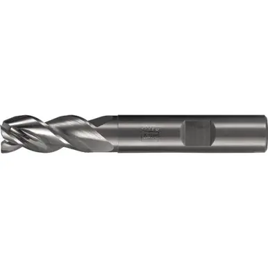 PFERD 23000424 - Chamfered End Mill, 3 flutes, 10mm Dia, 22mm APMX, 72mm OAL, Weldon shank, Per