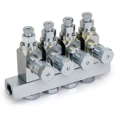 GRACO 24W804 GL-42 Oil Injector, Carbon Steel, 4 Injector Manifold, 1/8 NPT x 1/8