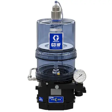 GRACO 96G636 - G3 Max HF Grease Lube Pump, 24 VDC, 8L, Follower Plate, AFSO, Low Level Switch