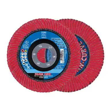 PFERD 67698046 - Flap Disc, 4-1/2"x 7/8, CO SGP CURVE STEELOX, 60 Grit, Large Radius, Ceramic
