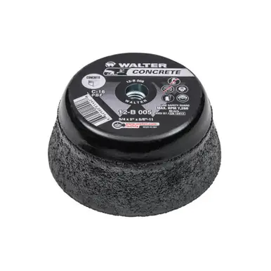 WALTER 12B005 - 5" HP Cup Wheels Cup Wheel , 5/8"-11 Arbor