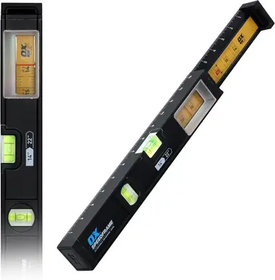 OX Pro 14"-22" Speedframe Extendable Measuring Level with Twin-Rail Extension - Integrated Scale