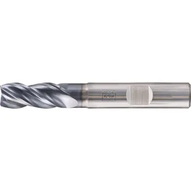 PFERD 23000144 - Chamfered End Mill, 4 flutes 10mm Dia, 22mm APMX, 72mm OAL, Weldon shank, Univ