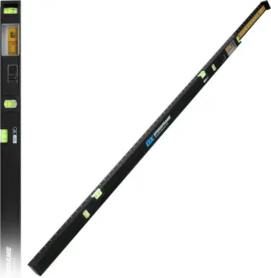 OX Pro 53"-96" Speedframe Measuring Extendable Level with Twin-Rail Extension - Integrated Scale
