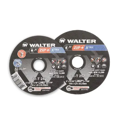 WALTER 11T252 - 5" x 1/16" x 7/8" ZIP+ XTRA Cut-Off Wheel Type 1 (25pk)