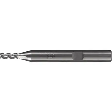 PFERD 23000420 - Chamfered End Mill, 3 flutes, 4mm Dia, 11mm APMX, 57mm OAL, Weldon shank, Perf