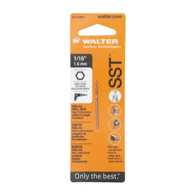 WALTER 01A030A - 15/32" SST 118° Cobalt Jobber Drill Bit, 5-15/16" OAL (3pk)