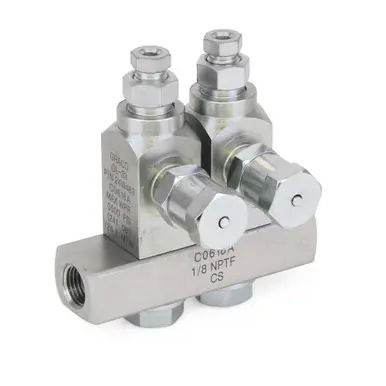 GRACO 24F510 GL-32 Grease Injector Carbon Steel 2-Injector Manifold 1/8 BSPP