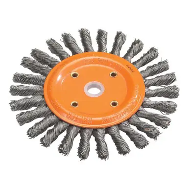 WALTER 13B260 - 6" x 3/8" Knot-Twisted Carbon Steel Wire Wheel Brush 0.0118", 5/8" Arbor