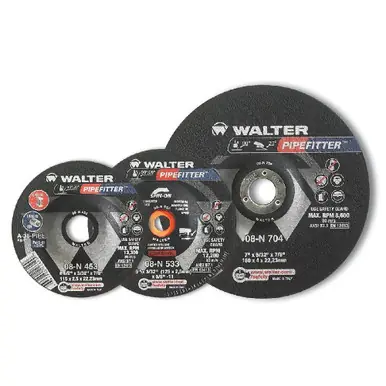 WALTER 08N634 - 6" x 3/32" PIPEFITTER Grinding Wheel Type 27S, Spin-On (25pk)