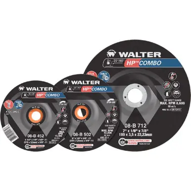 WALTER 08B462 - 4-1/2" x 1/8" HP COMBO Grinding Wheel Type 27 (25pk)