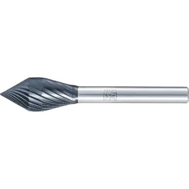 PFERD 21000 - Carbide Bur for Robotics Applications, KZW Shape, Single Cut 1/2" x 1" x 1/4" Sha