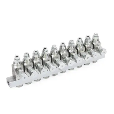 GRACO 24W807 GL-42 Oil Injector, Carbon Steel, 10 Injector Manifold, 1/8 NPT x 1/8