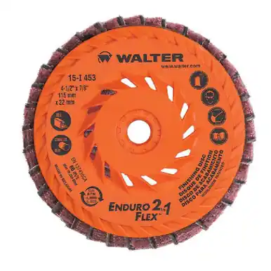 WALTER 15I453 - 4-1/2" x 5/8"-11 ENDURO-FLEX 2-in-1 Flap Disc 80 Grit, Type 27S (10pk)
