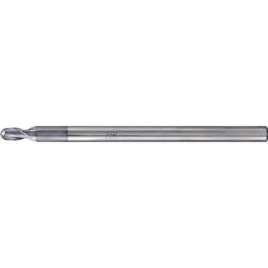 PFERD 23000110 - Ball Nose End Mill, 2 flutes, 5mm Dia, 9mm APMX, 100mm OAL, cylindrical shank