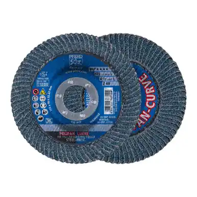 PFERD 67698042 - Flap Disc, 4-1/2"x 7/8, Z SGP CURVE STEELOX, 40 Grit, Large Radius, Zirconia